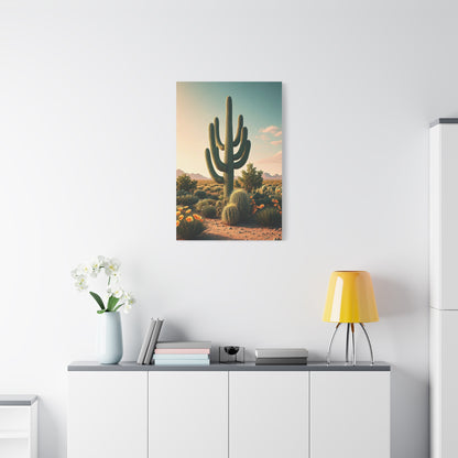 Saguaro and Barrel Cactus Desert Vista Wall Art & Canvas Prints