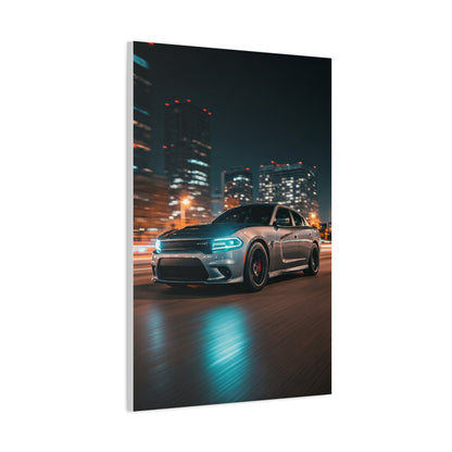 Dodge Charger Hellcat Downtown Night Streets Wall Art & Canvas Prints
