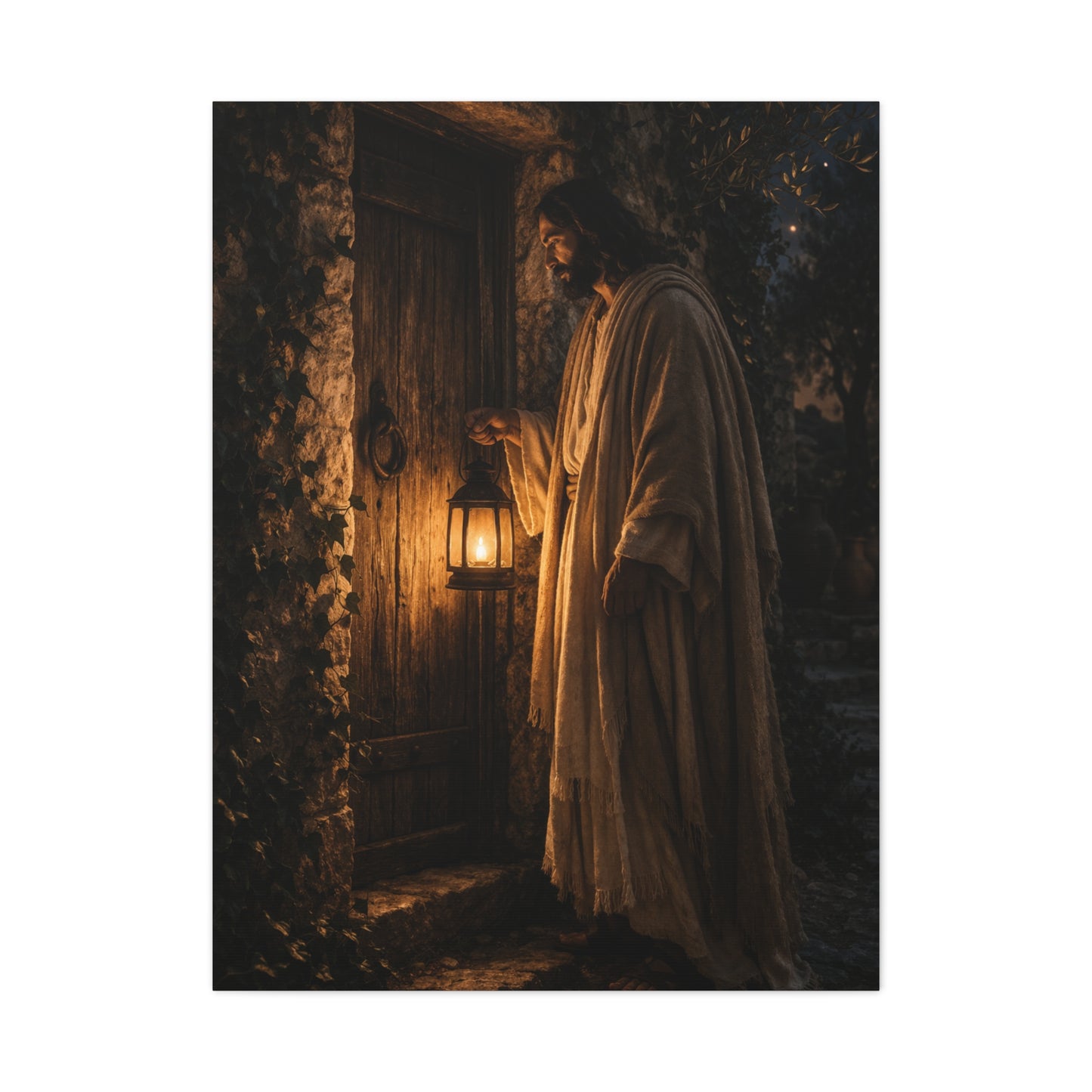 Jesus Knocking Candlelight Door Wall Art & Canvas Print