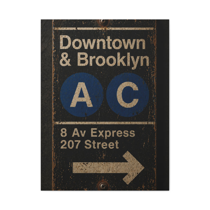 Vintage Subway Sign Industrial Wall Art & Canvas Print