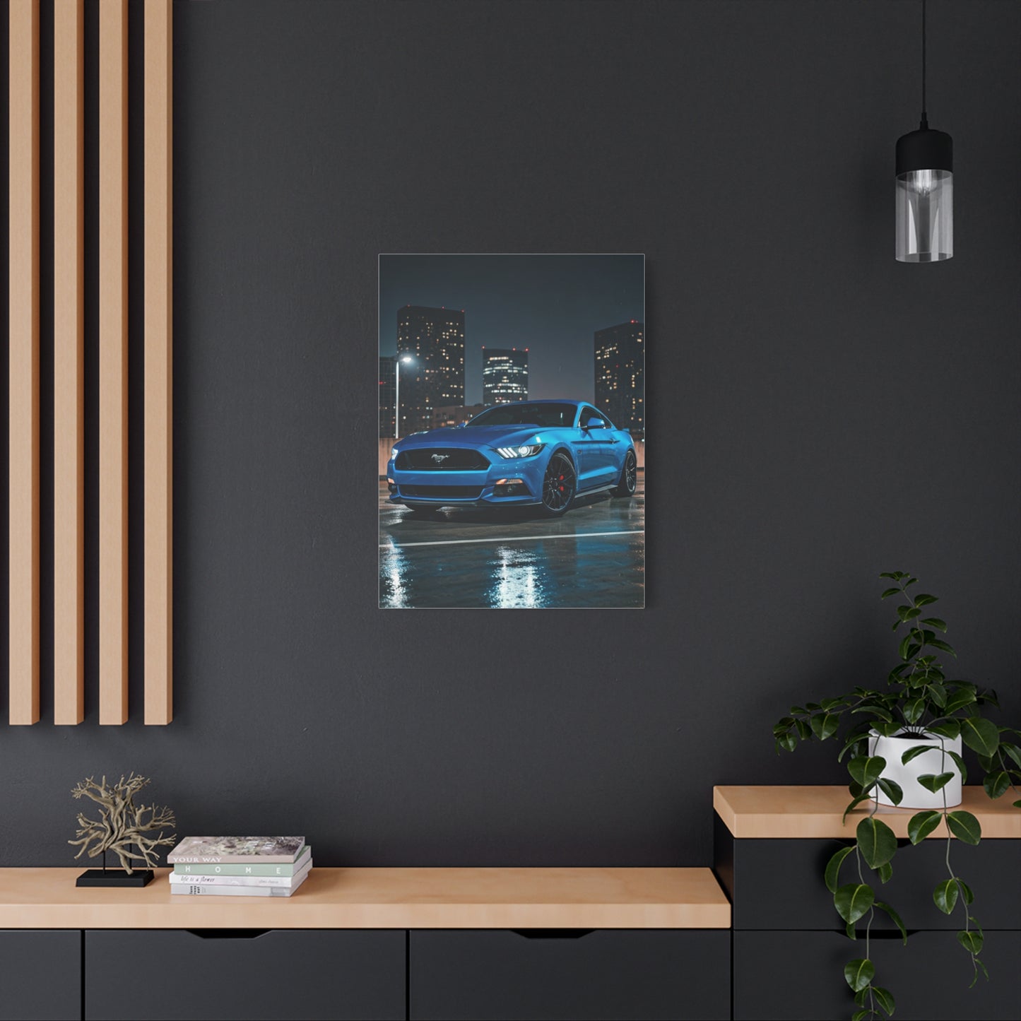 Ford Mustang Dark Horse Rooftop Parking Garage Wall Art & Canvas Prints