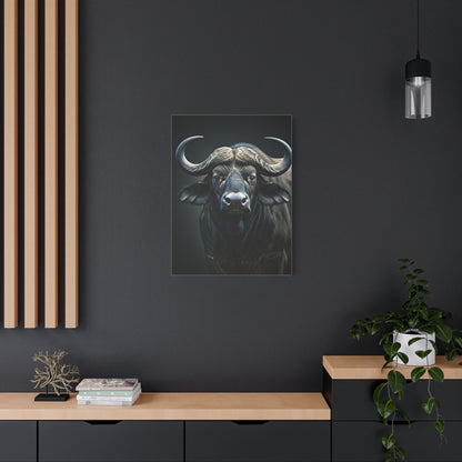 Ultra-Dark Matte Cape Buffalo Portrait Wall Art & Canvas Print