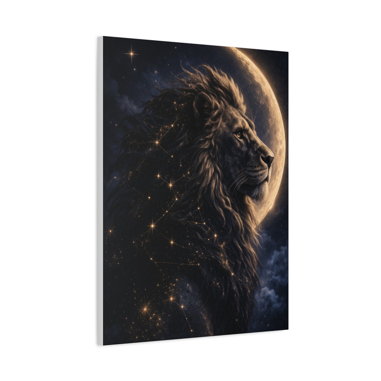 Celestial Lion Moon Constellation Wall Art & Canvas Print
