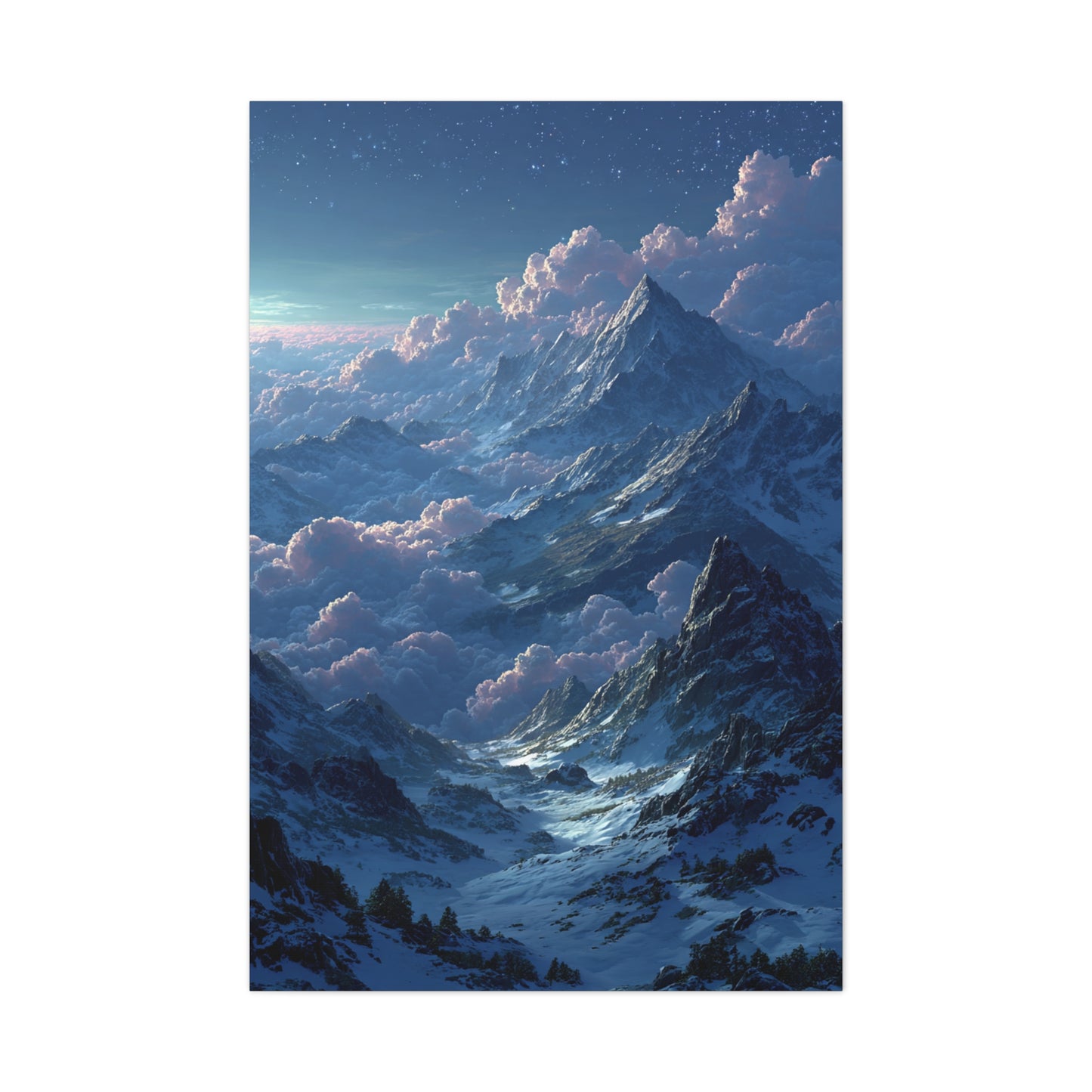Himalayan Peaks & Cloud Sea Nocturne Wall Art & Canvas Print