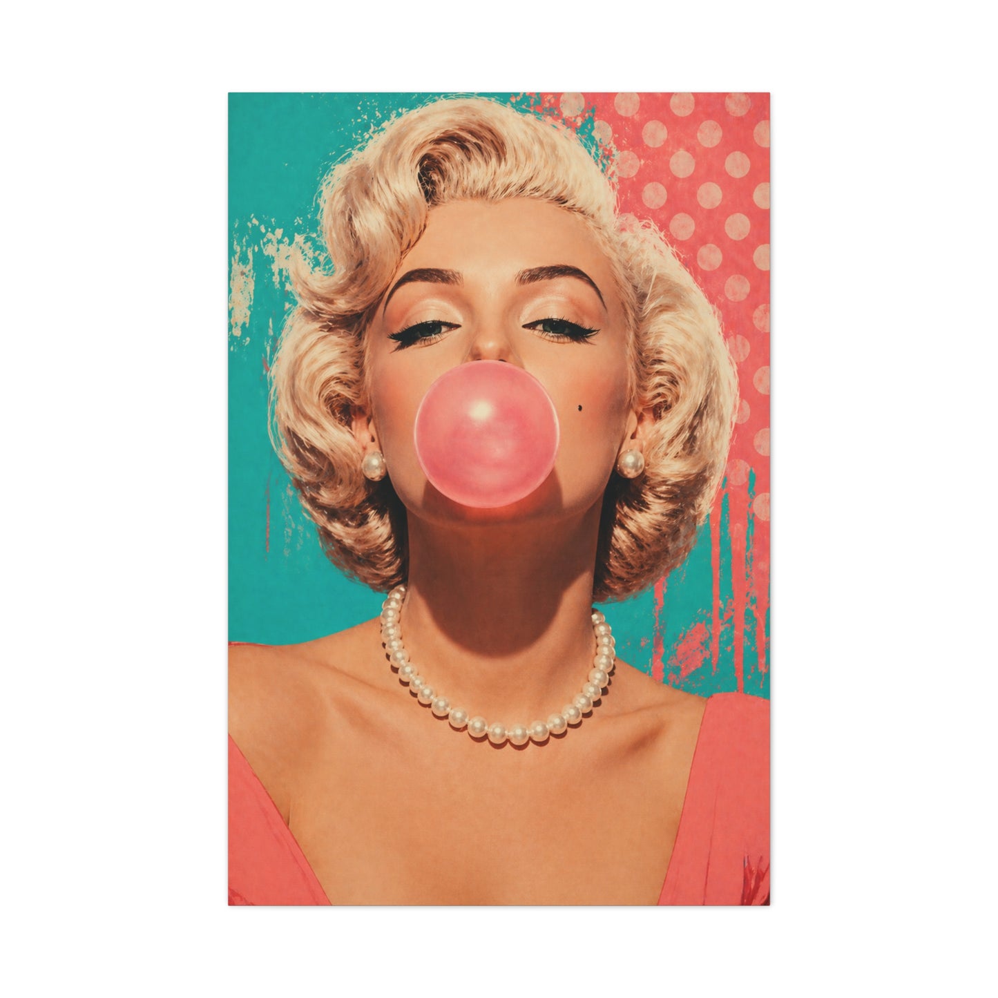 Retro Pop Glam Bubble Portrait Wall Art & Canvas Print