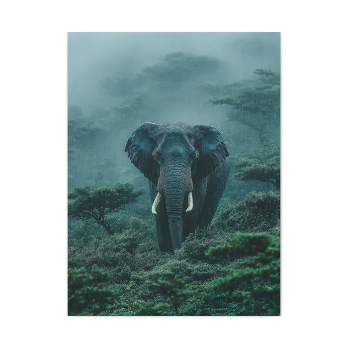 Elephant Rainforest Monsoon Portrait Wall Art & Canvas Print