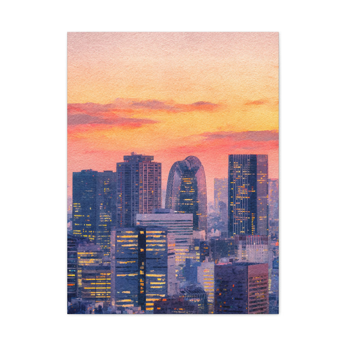 Tokyo Skyline Sunset Glow Wall Art & Canvas Print