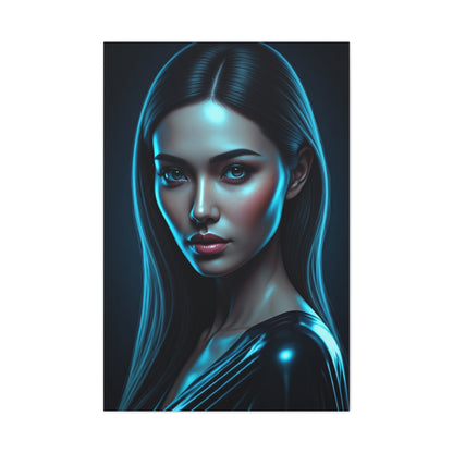 Midnight Blue Gaze Portrait Wall Art & Canvas Prints