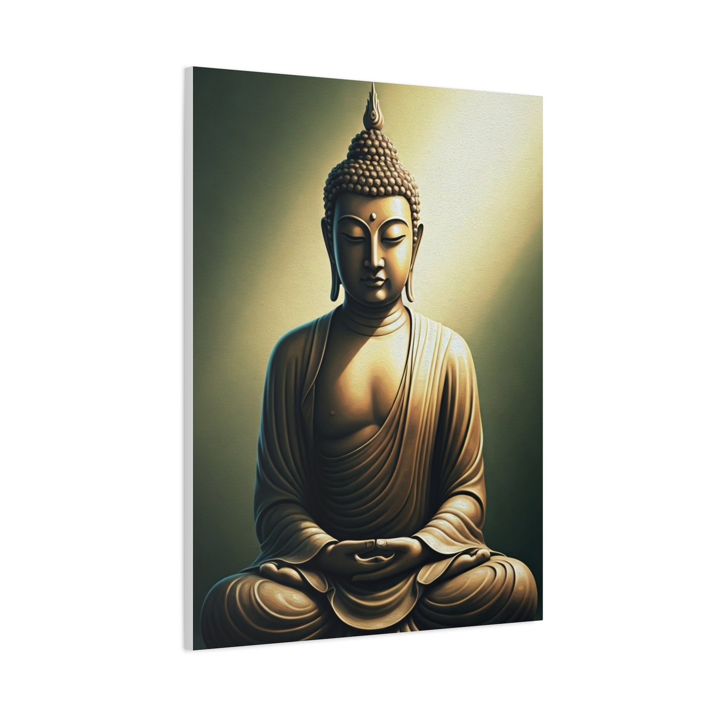 Golden Harmony Buddha Meditation Portrait Wall Art & Canvas Prints