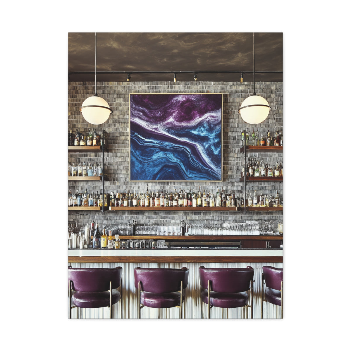 Moody Abstract Luxury Cocktail Bar Wall Art & Canvas Print