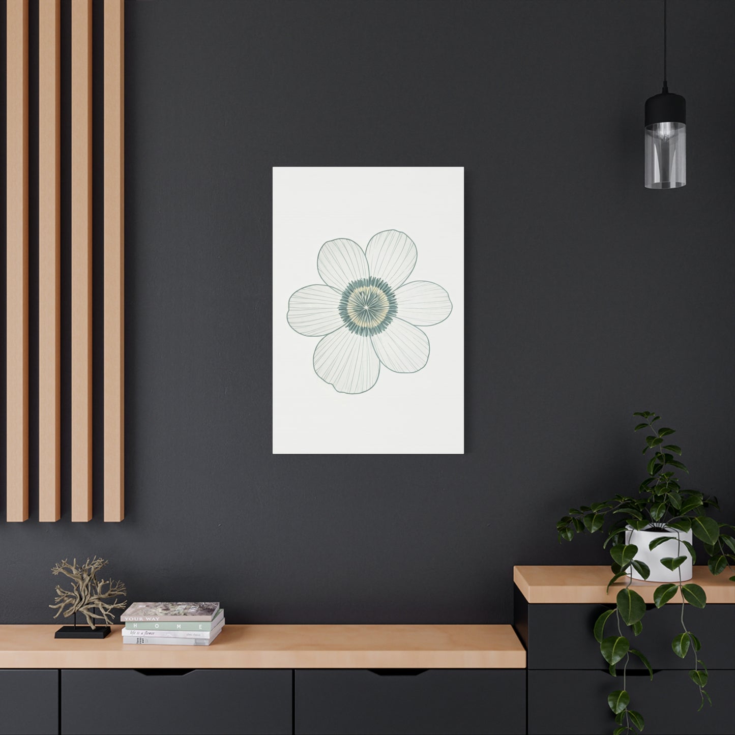 Minimal Line Floral Sketch Wall Art & Canvas Prints