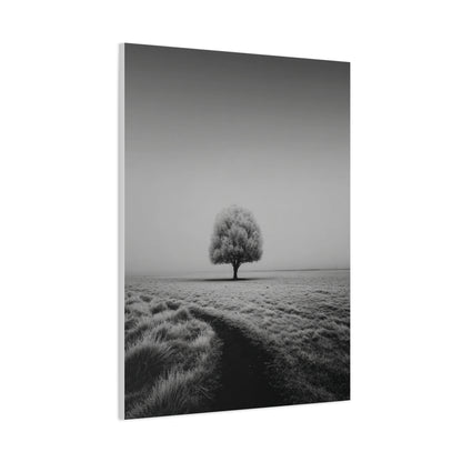 Lone Tree Winter Field Wall Art & Canvas Print