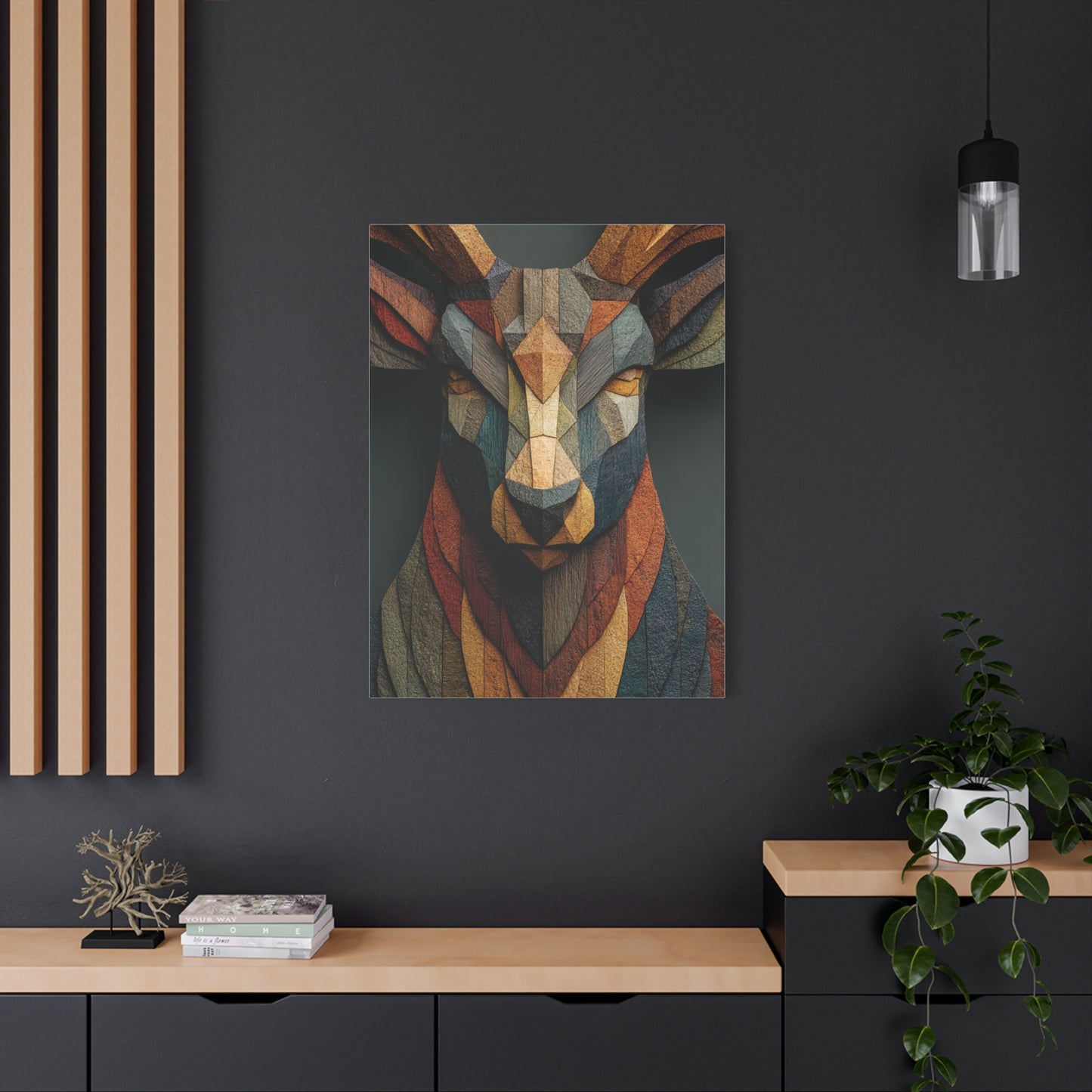 Geometric Mosaic Stag Wall Art & Canvas Print
