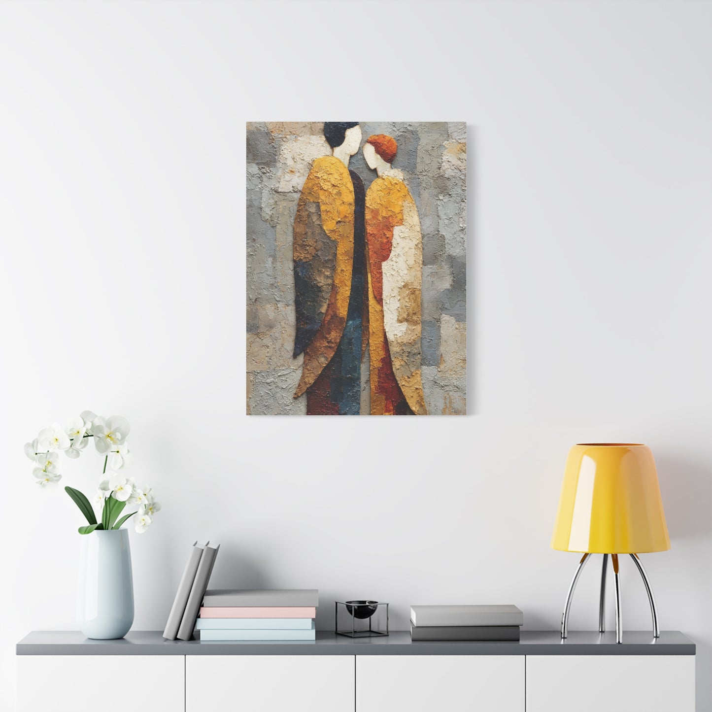 Textured Golden Figures Unity Wall Art & Canvas Print