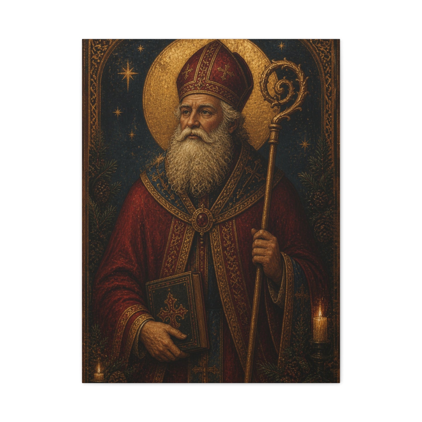 Saint Nicholas Icon Portrait Wall Art & Canvas Print