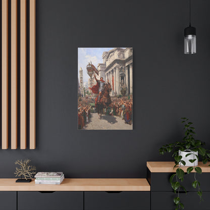 Roman Emperor Riding Through Ancient Rome Wall Art & Canvas Print