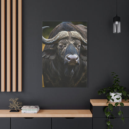 Mud-Covered Water Buffalo Close-Up Wall Art & Canvas Print