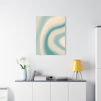 Teal & Cream Motion Swirl Wall Art & Canvas Prints
