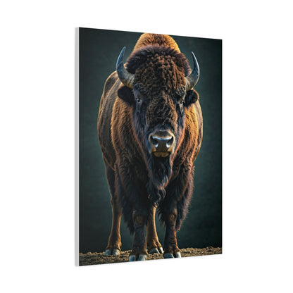American Bison Emerging from Dust Prairie Wall Art & Canvas Print
