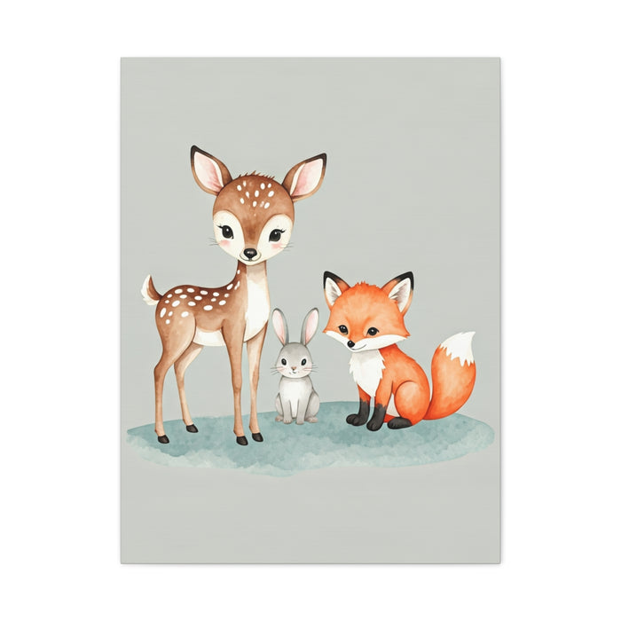 Woodland Friends Nursery Wall Art & Canvas Print
