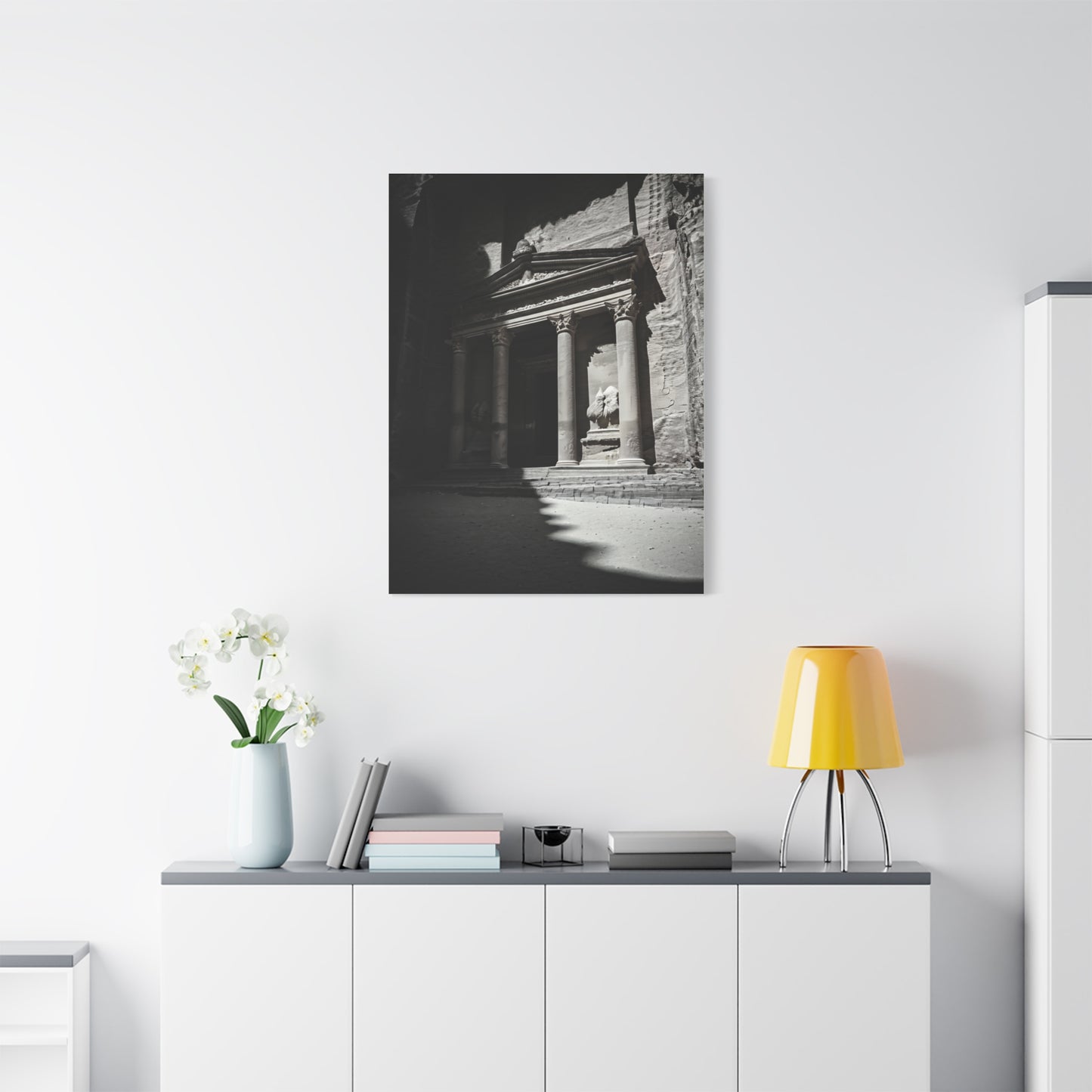 Petra Rock-Cut Temple Shadows Wall Art & Canvas Prints