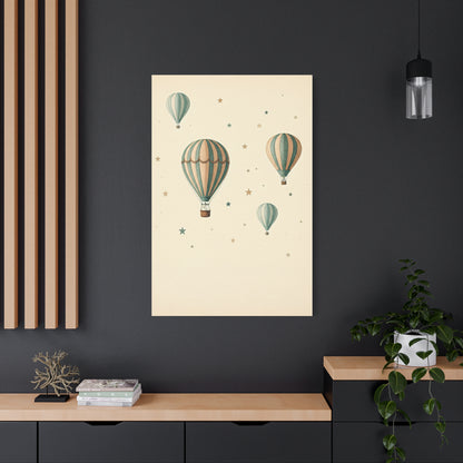 Dreamy Hot Air Balloon Nursery Wall Art & Canvas Print