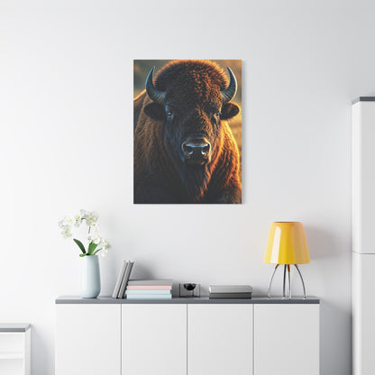 Warm Copper-Toned American Bison Portrait Wall Art & Canvas Print
