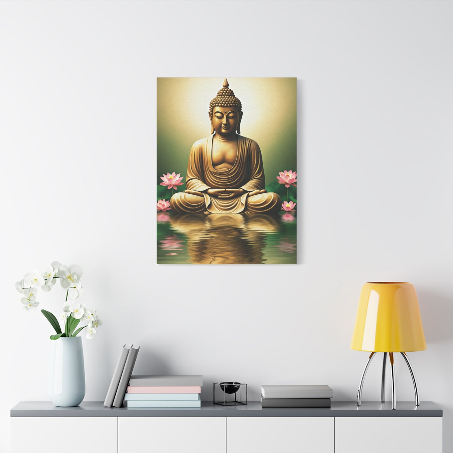 Lotus Reflection Buddha Meditation Wall Art & Canvas Prints