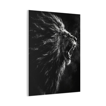 Roaring Lion Monochrome Power Wall Art & Canvas Print