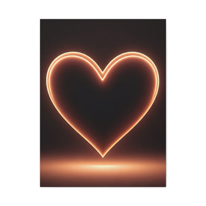 Luminous Heart Minimal Glow Wall Art & Canvas Prints