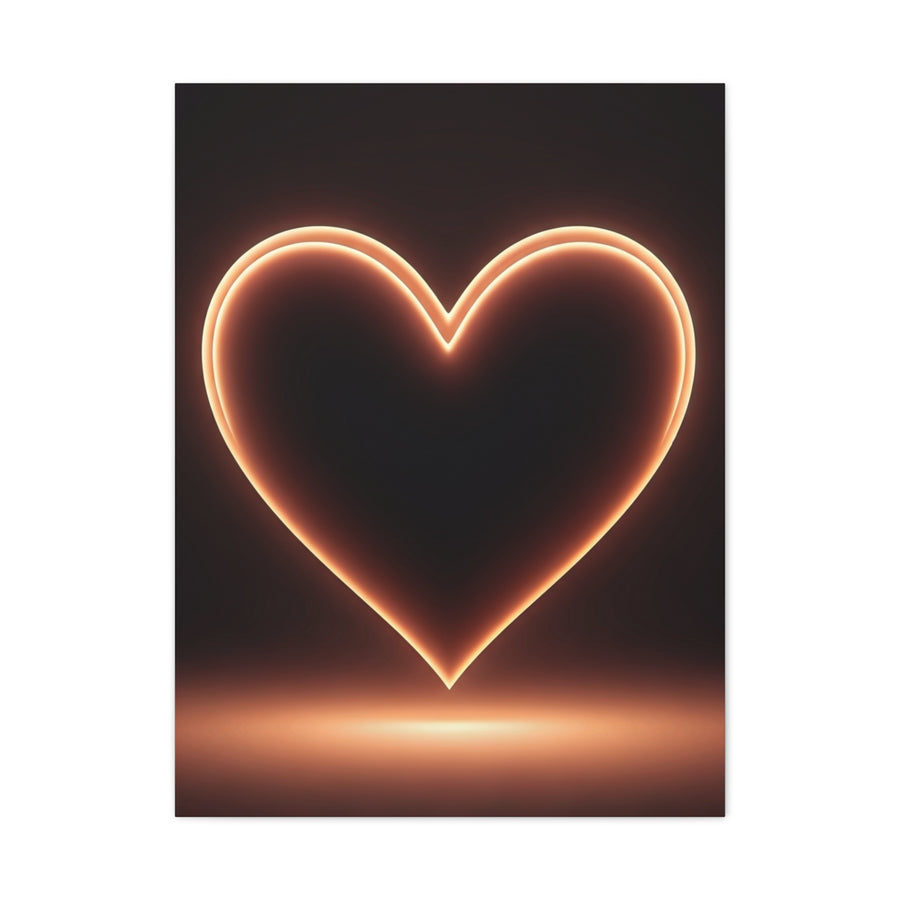 Luminous Heart Minimal Glow Wall Art & Canvas Prints