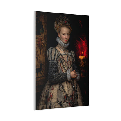 Renaissance Queen in Candlelit Court Portrait Wall Art & Canvas Print