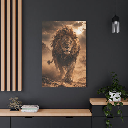 Charging Lion Dust Storm Power Wall Art & Canvas Print
