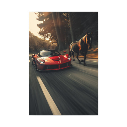 LaFerrari & Stallion Motion Power Wall Art & Canvas Print