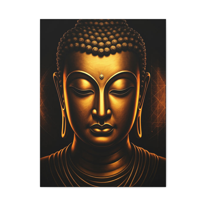 Golden Tranquility Buddha Portrait Wall Art & Canvas Prints