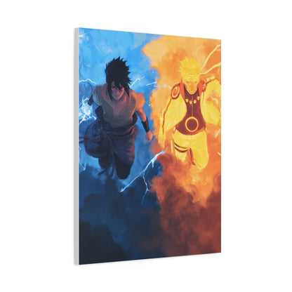 Naruto Uzumaki and Sasuke Uchiha Elemental Divide Wall Art & Canvas Print