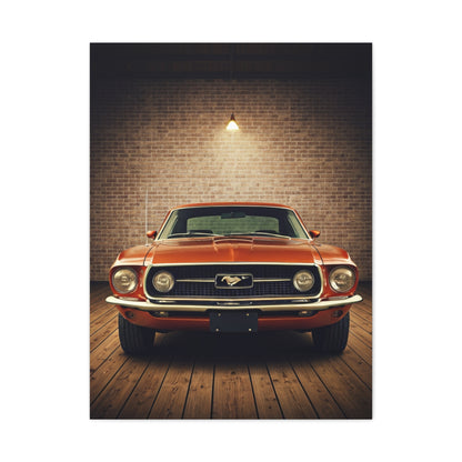Ford Mustang 1969 Vintage Garage Wall Art & Canvas Prints