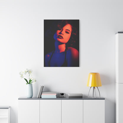 Neon Shadow Fashion Portrait Wall Art & Canvas Print