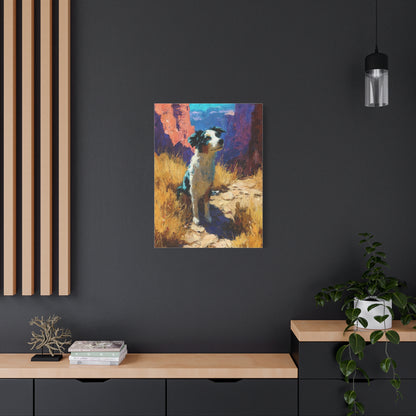 Australian Shepherd Desert Canyon Wall Art & Canvas Print