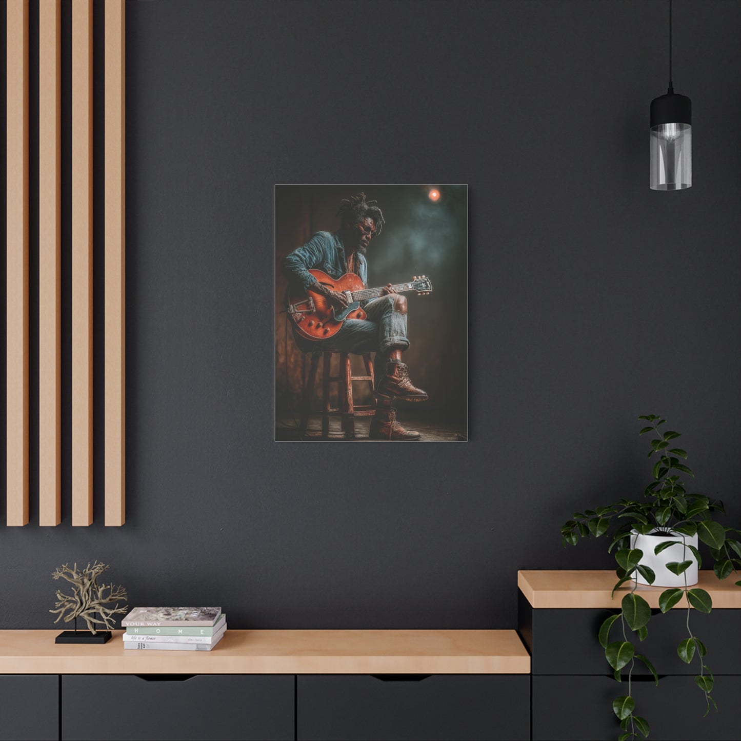 Acoustic Blues Session Portrait Wall Art & Canvas Print