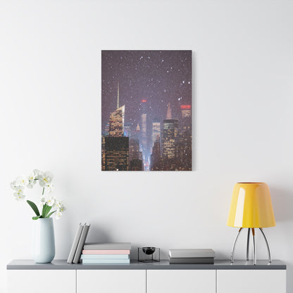 New York Winter Snowfall Skyline Wall Art & Canvas Print