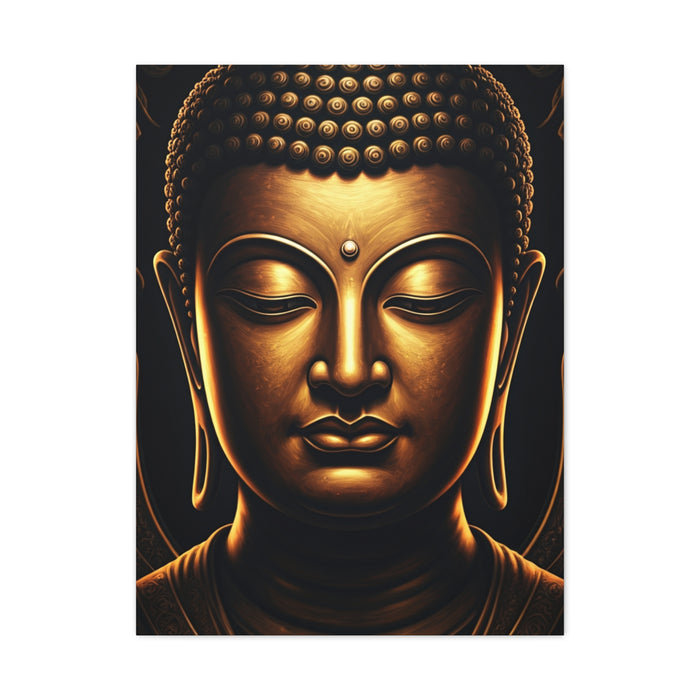 Sacred Golden Calm Buddha Portrait Wall Art & Canvas Prints