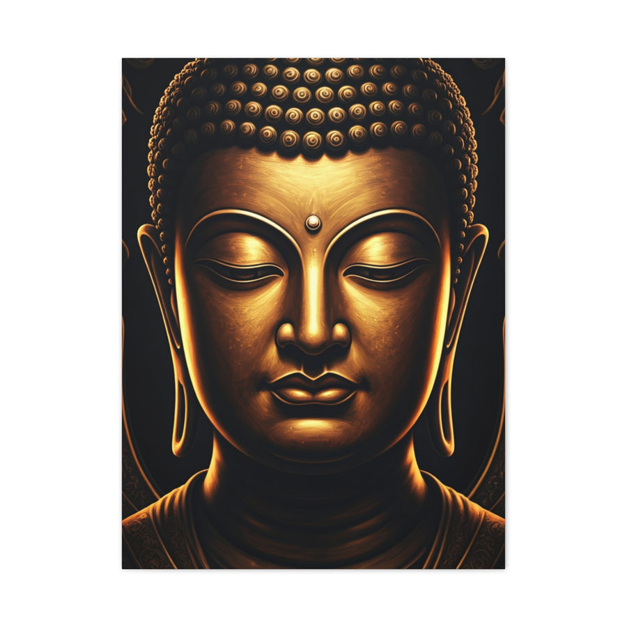 Sacred Golden Calm Buddha Portrait Wall Art & Canvas Prints