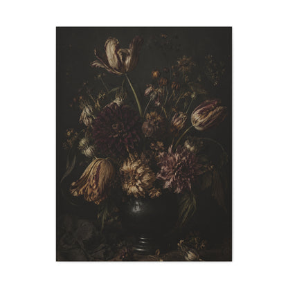 Dark Floral Old Master Still Life Wall Art & Canvas Print
