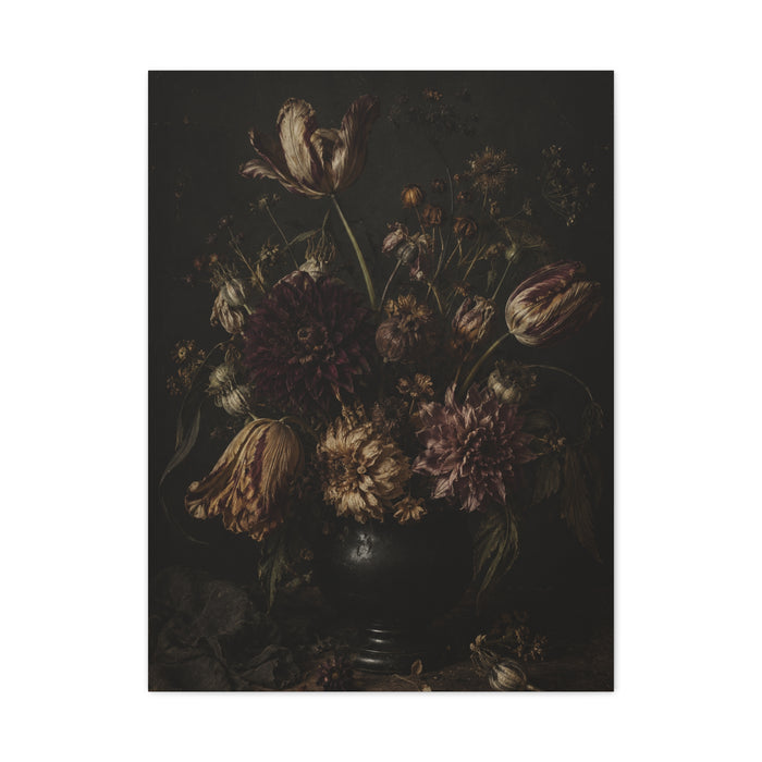 Dark Floral Old Master Still Life Wall Art & Canvas Print
