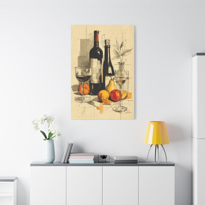 Minimalist Line Art Dining Still Life Wall Art & Canvas Print