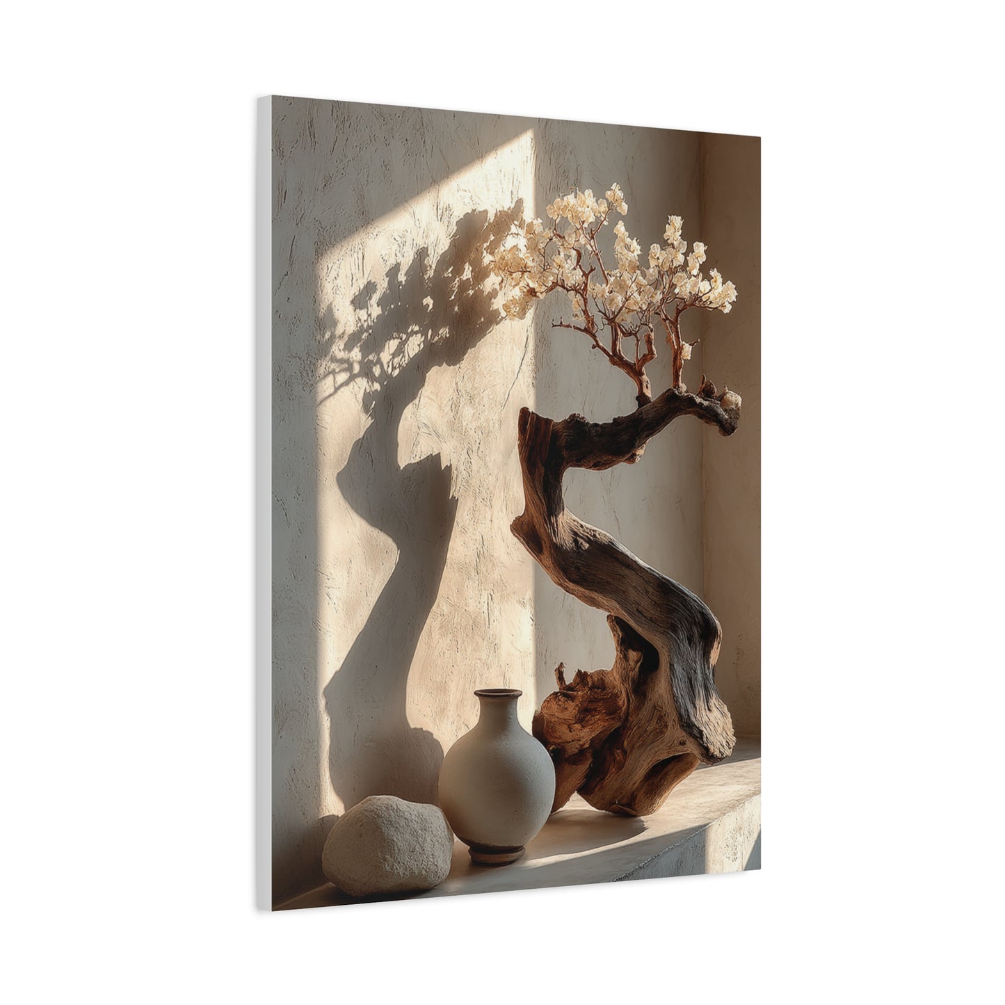 Sculptural Driftwood Bonsai Wall Art & Canvas Print