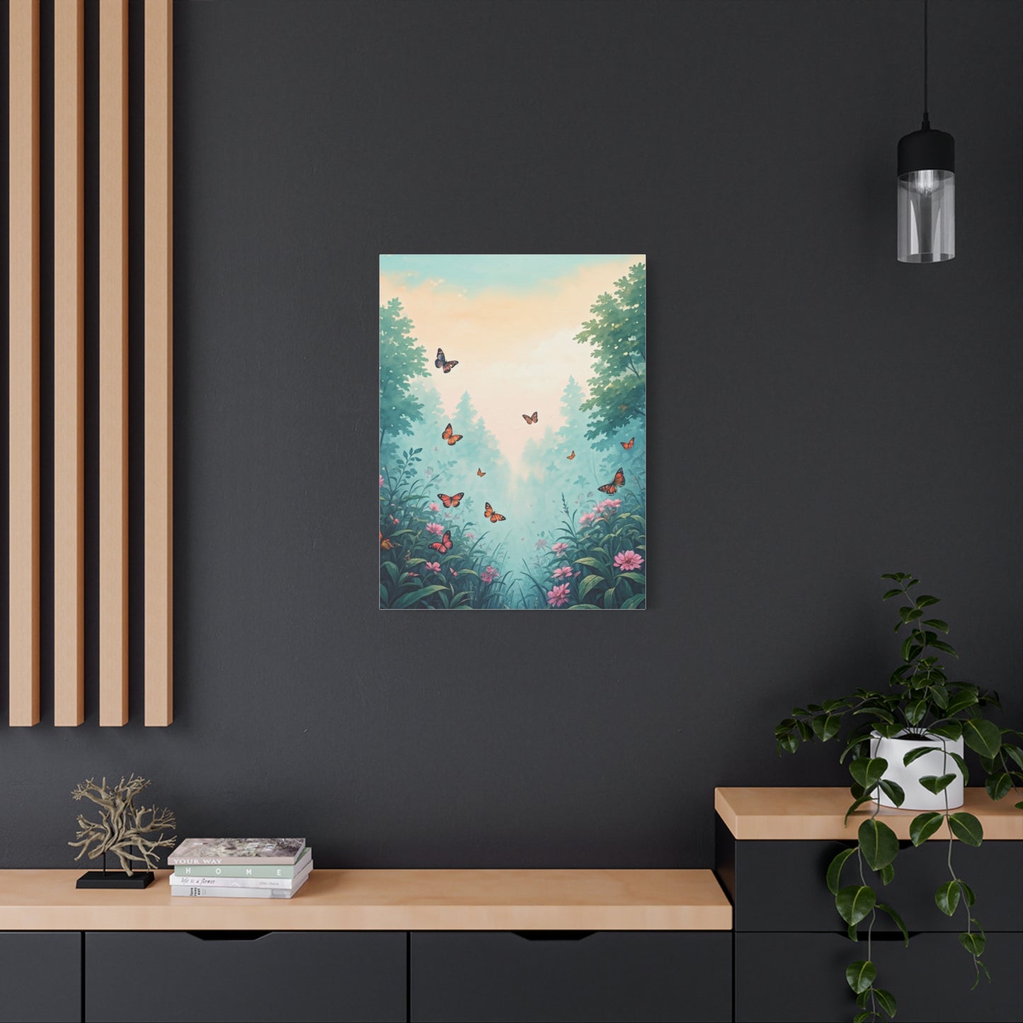 Enchanted Garden Butterfly Scene Wall Art & Canvas Prints