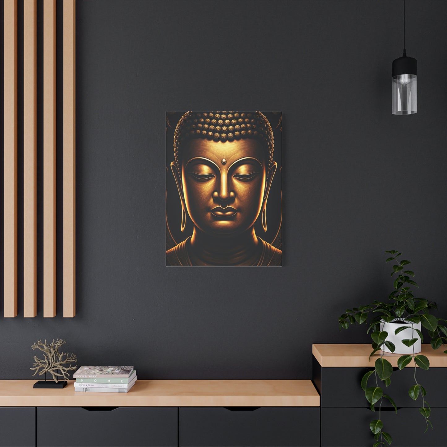 Sacred Golden Calm Buddha Portrait Wall Art & Canvas Prints