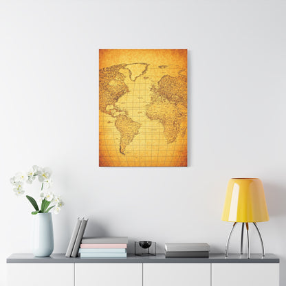 Vintage World Scroll Map Wall Art & Canvas Prints